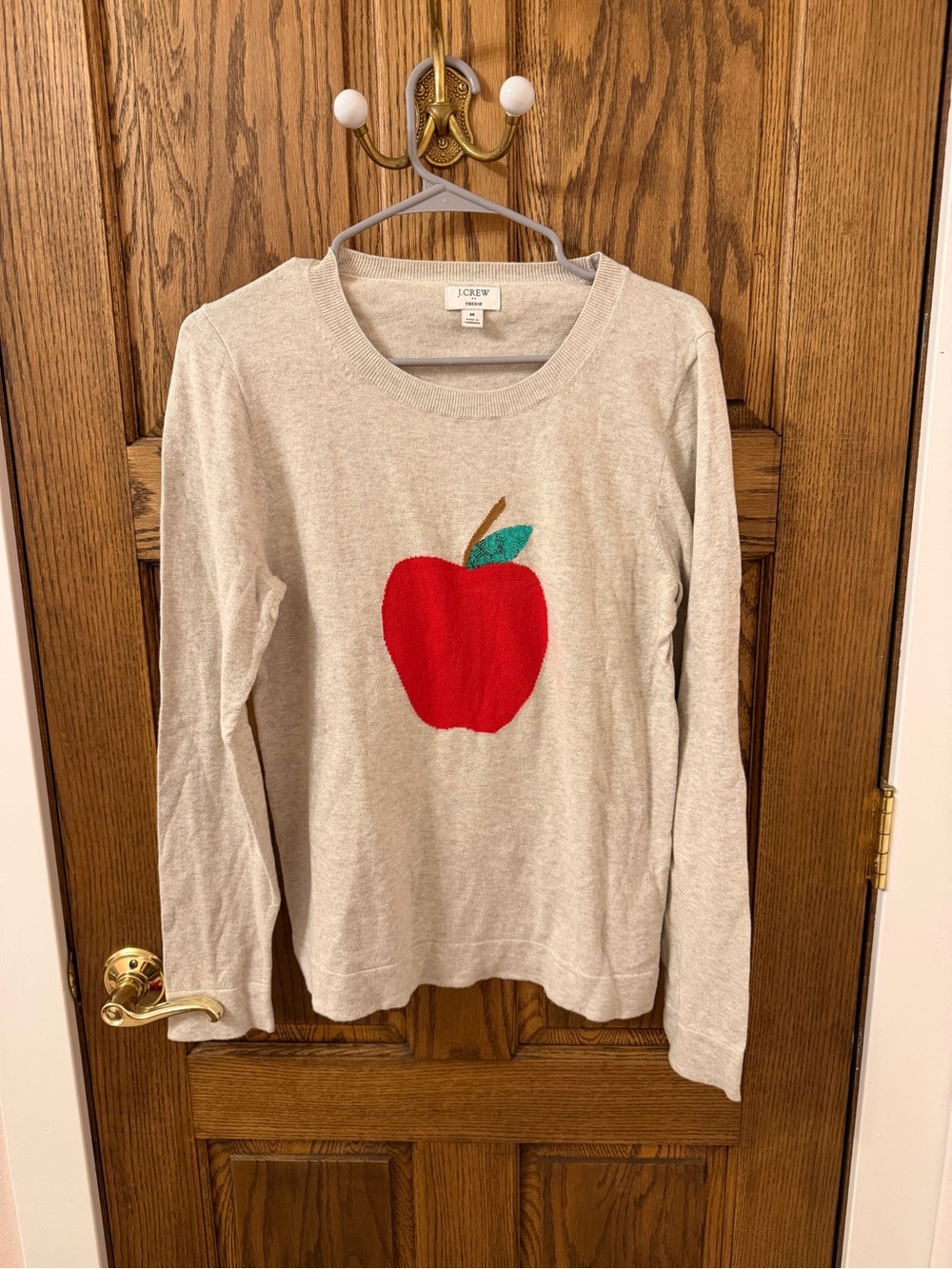 J. Crew Apple Teddie Long Sleeve Knit Sweater Top Medium